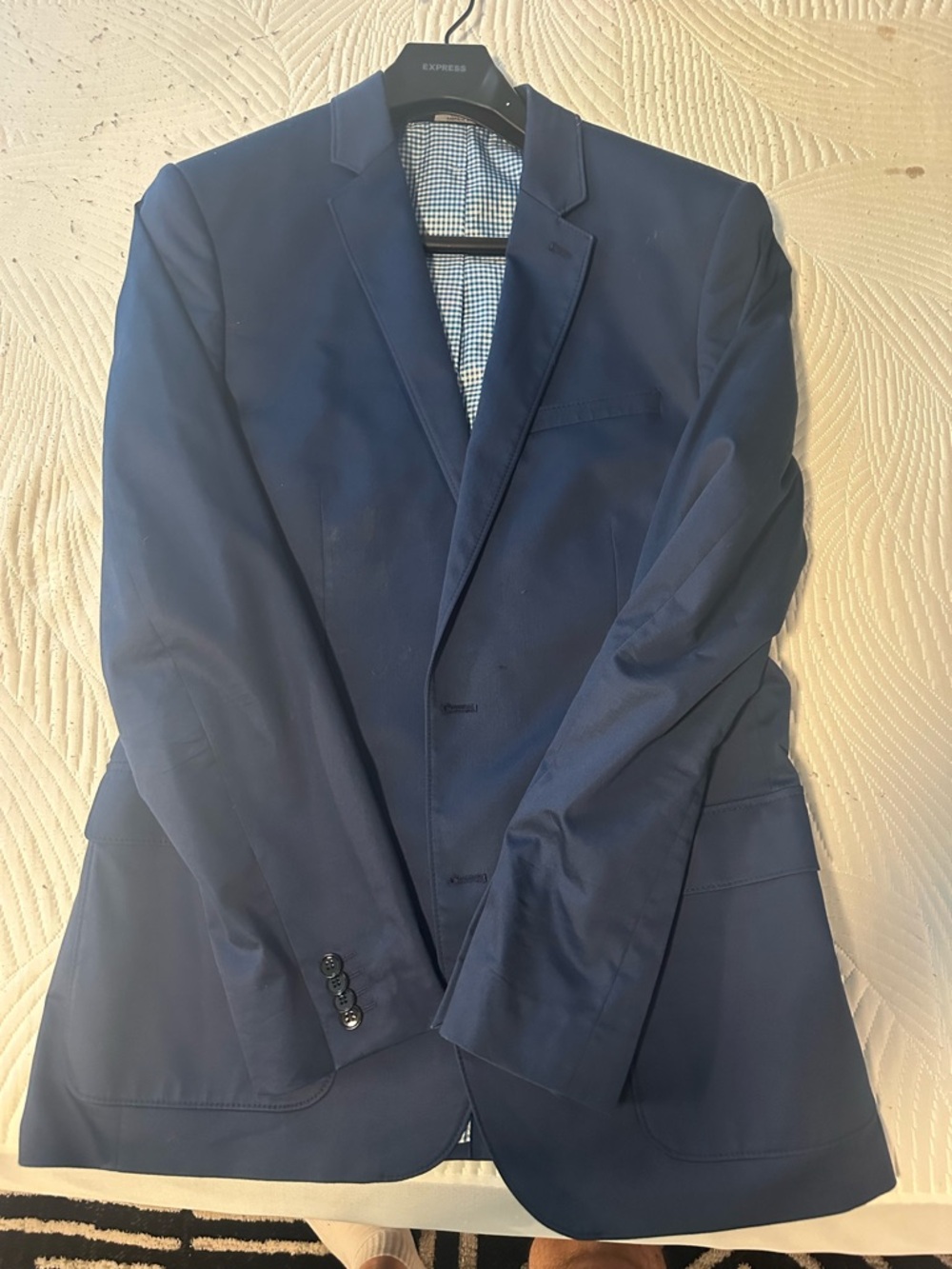 Express Photographer Men's Navy Blue Blazer, fitted, 42 Long